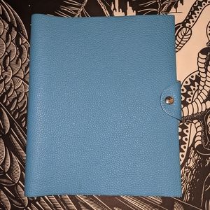 Hermes Ulysse MM Blue Jeans Leather Notebook Cover